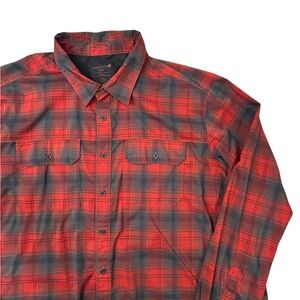 Swiss Tech Men’s Red and Black Checkered Plaid Performance Feel Men's Shirt 2XL
